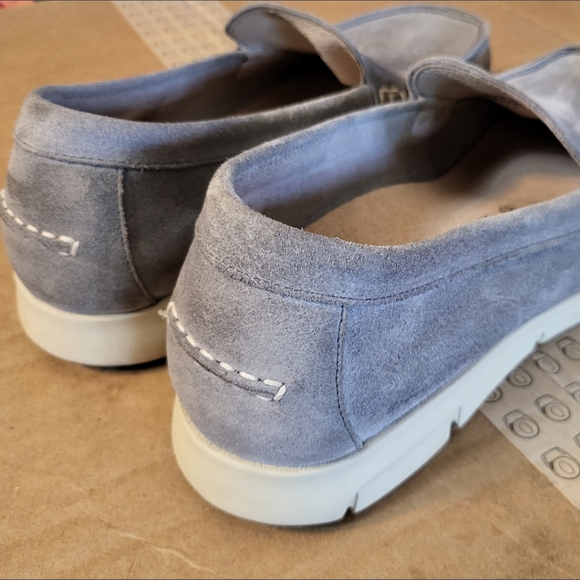 Birkenstock Blue-ish Grey Domingo Suede Leather Slip-on Casual ~Eur 43L / US 10 - Picture 6 of 10